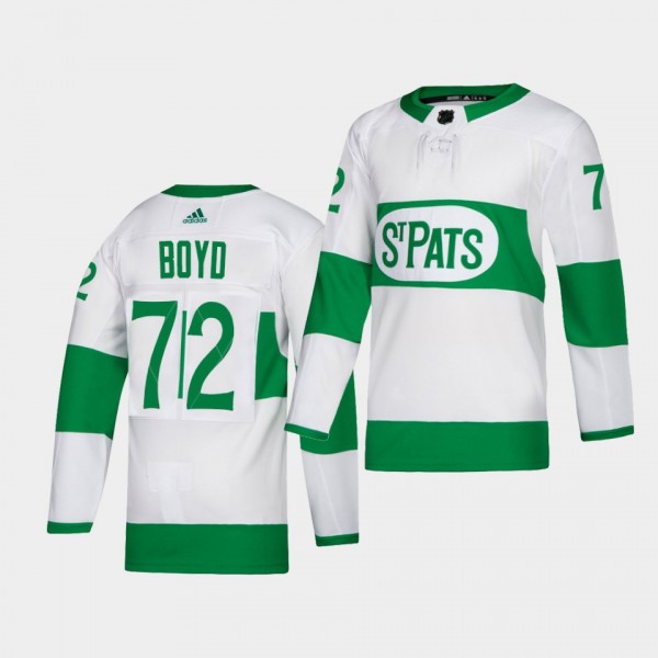 Travis Boyd #72 Maple Leafs 2021 St. Pats Throwback Authentic Green Jersey