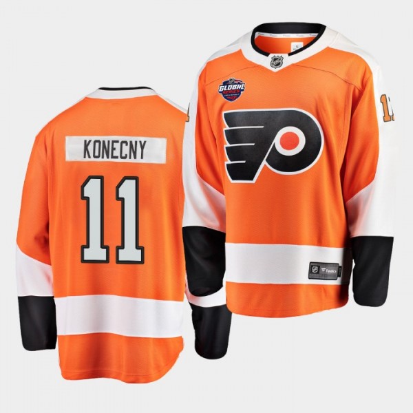 Travis Konecny Flyers #11 Breakaway Player 2019 NHL Global Series Jersey