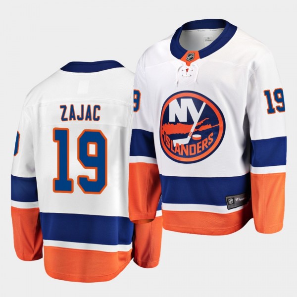 Travis Zajac New York Islanders Away Men White 2021 Trade Jersey
