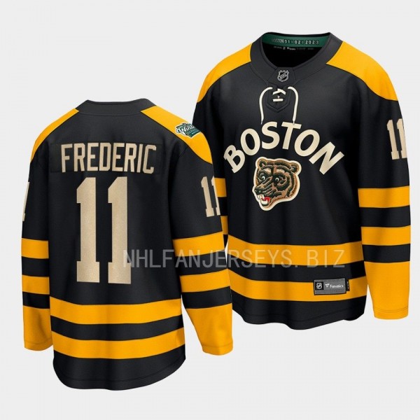 Boston Bruins Trent Frederic 2023 Winter Classic Black Breakaway Jersey Men's