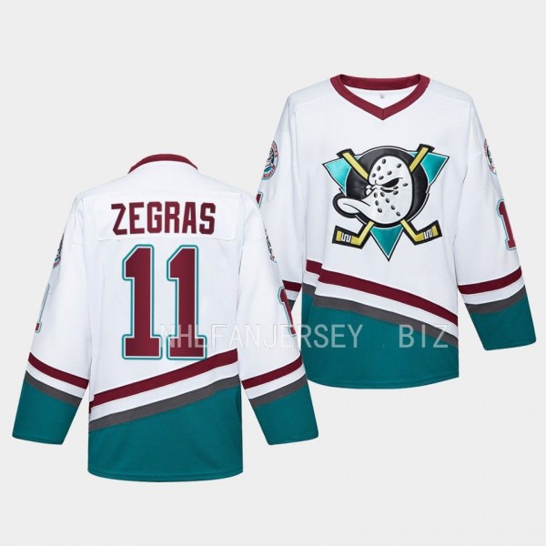 Trevor Zegras Anaheim Ducks #11 Mighty Ducks White...