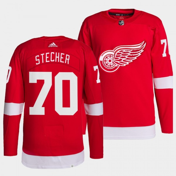 Troy Stecher #70 Red Wings Home Red Jersey 2021-22...