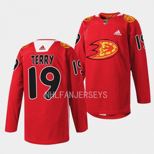 Anaheim Ducks 2023 Lunar New Year Troy Terry #19 R...