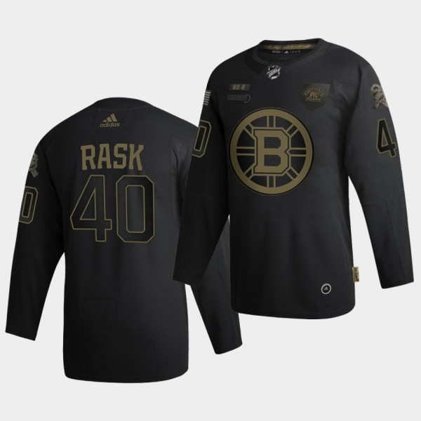 Tuukka Rask #40 Bruins 2020 Veterans Day Authentic Black Jersey