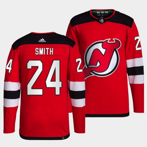 Ty Smith #24 Devils Home Red Jersey 2021-22 Primeg...