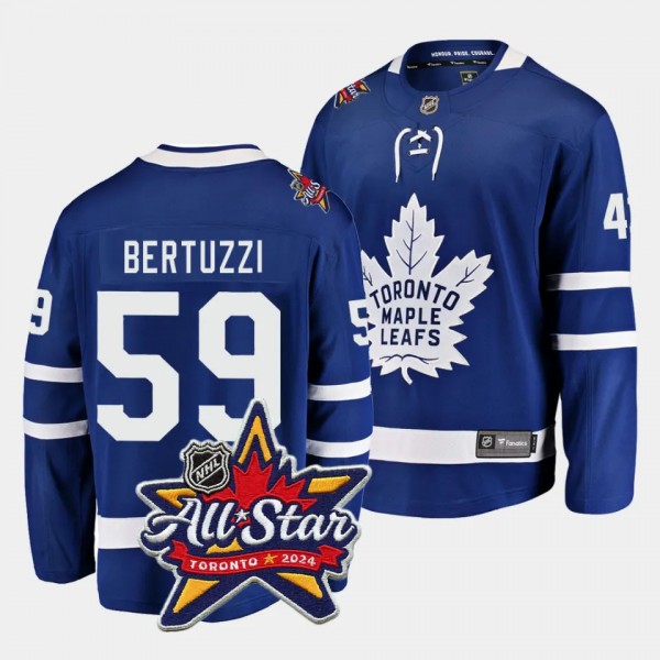 2024 NHL All-Star Patch Tyler Bertuzzi Jersey Toronto Maple Leafs Royal #59 Home Men's