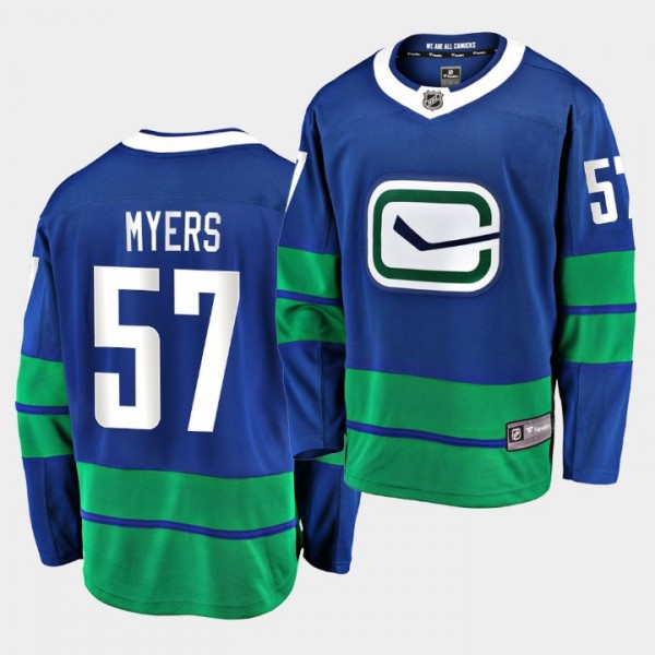 Tyler Myers Canucks #57 Alternate Premier Jersey R...