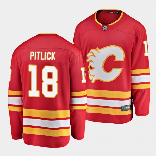 Tyler Pitlick Calgary Flames 2021 Home 18 Jersey Red Player