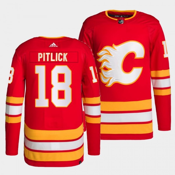Tyler Pitlick #18 Flames Home Red Jersey 2021-22 P...
