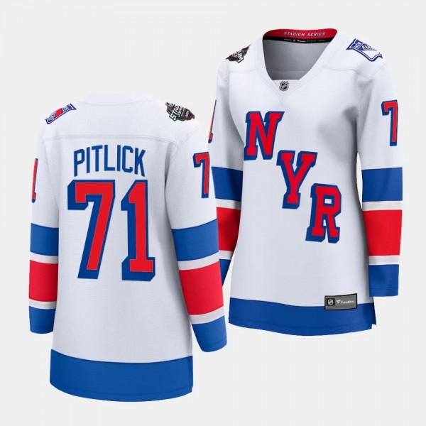New York Rangers Tyler Pitlick 2024 NHL Stadium Series Breakaway Player Women White Jersey