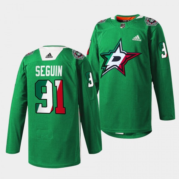 Tyler Seguin Stars #91 Noche Mexicana Jersey Green Special Warmup