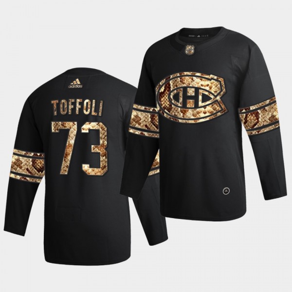 Tyler Toffoli #73 Canadiens Python Skin 2021 Exclusive Edition Black Jersey