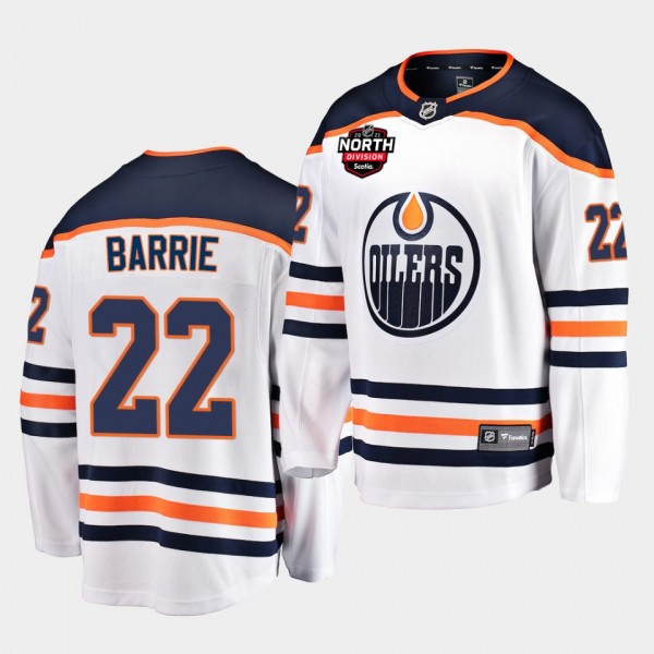 Edmonton Oilers Tyson Barrie 2021 North Division Patch White Jersey Away