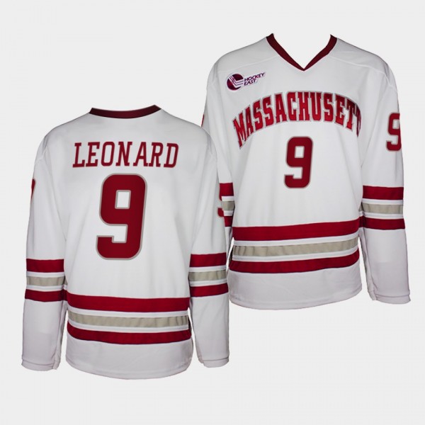 John Leonard UMass Minutemen 9 College Hockey Whit...