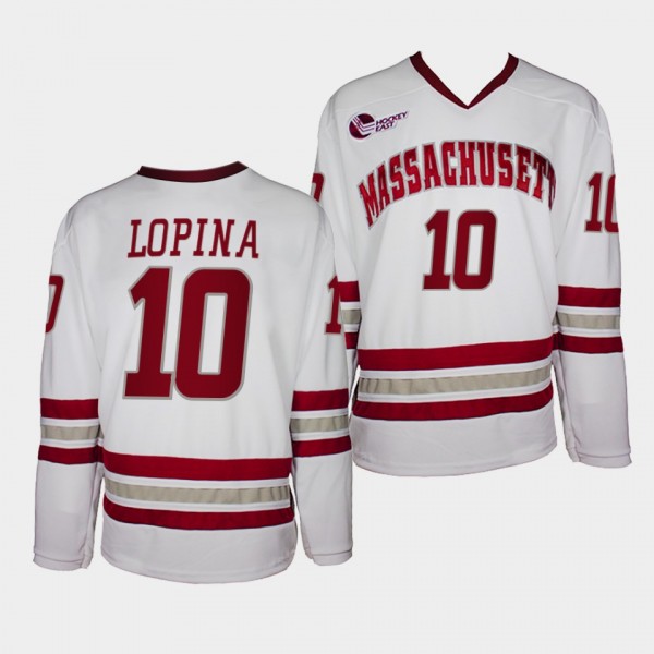 Josh Lopina UMass Minutemen 10 College Hockey Whit...