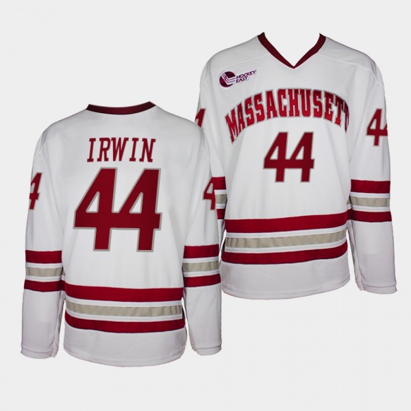 Matt Irwin UMass Minutemen 44 College Hockey White...
