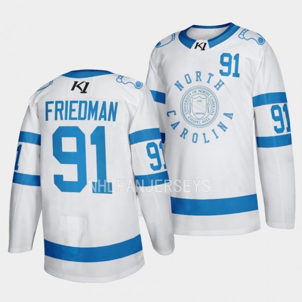 Noah Friedman North Carolina Tar Heels 2023 Frozen Finley White Stadium Series Jersey 91