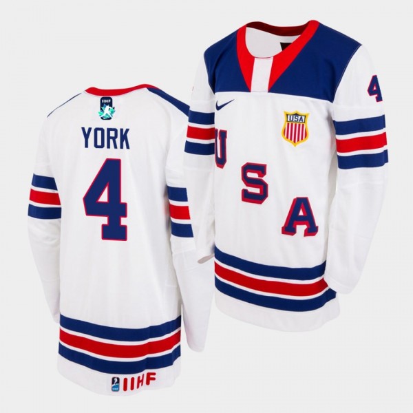 Cam York USA 2021 IIHF WJC Gold Winner Jersey Limi...