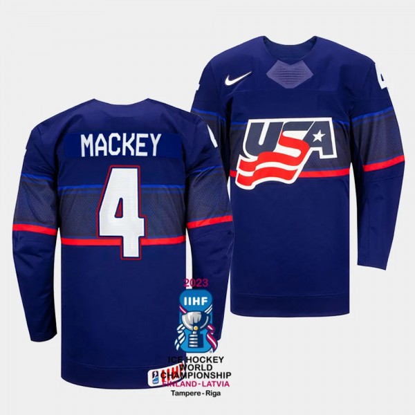 Connor Mackey 2023 IIHF World Championship USA #4 ...