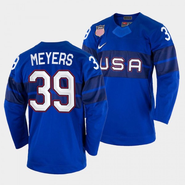 USA Hockey #39 Ben Meyers 2022 Winter Olympics Roy...