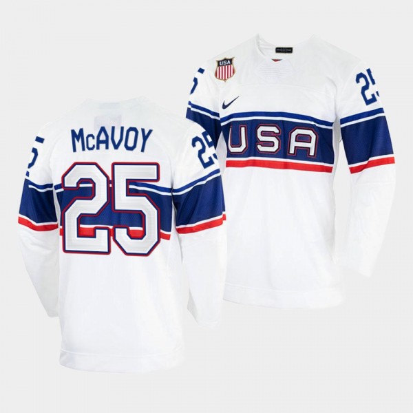 Charlie McAvoy USA Hockey 2022 Beijing Winter Olympic Jersey White