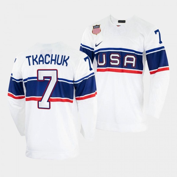 USA Hockey 7 Keith Tkachuk Jersey White 2002 Winte...