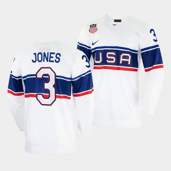 Seth Jones USA Hockey 2022 Beijing Winter Olympic Jersey White
