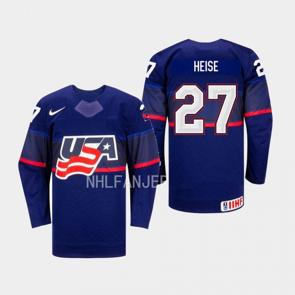 Taylor Heise IIHF USA Hockey #27 Blue Away Jersey ...