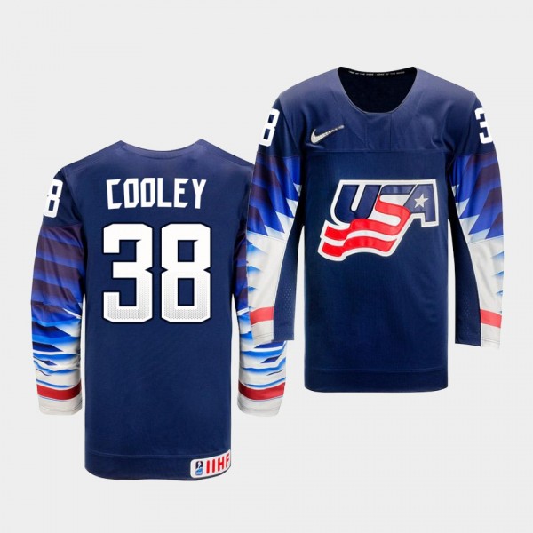 USA Team Logan Cooley 2021 IIHF Ice Hockey U18 Wor...