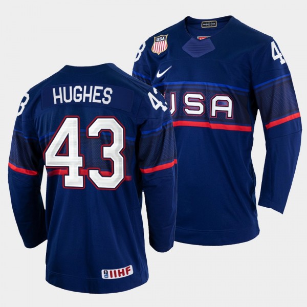 Luke Hughes 2022 IIHF World Championship USA Hocke...