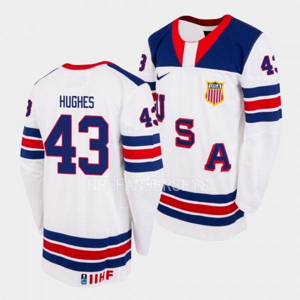 Luke Hughes USA 2023 IIHF World Junior Championshi...