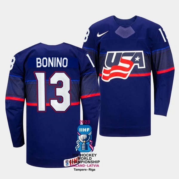 Nick Bonino 2023 IIHF World Championship USA #13 B...