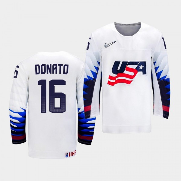 Ryan Donato USA Team 2021 IIHF World Championship Home White Jersey