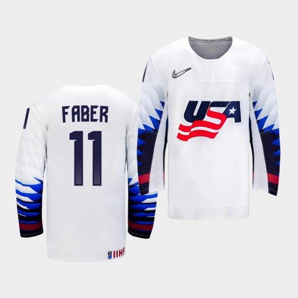 Brock Faber USA Team 2021 IIHF World Junior Championship Jersey Home White