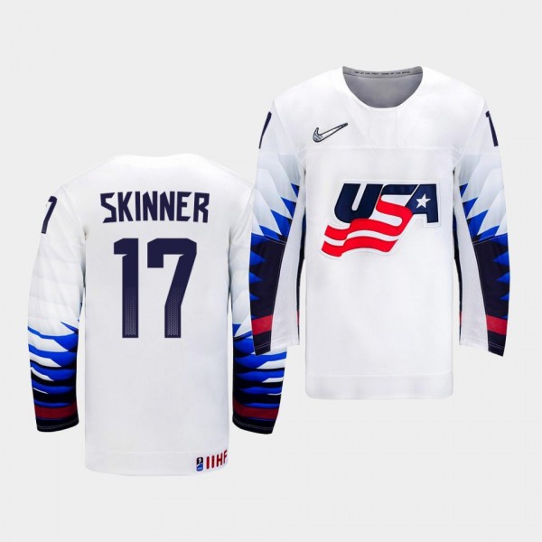 Hunter Skinner USA Team 2021 IIHF World Junior Championship Jersey Home White