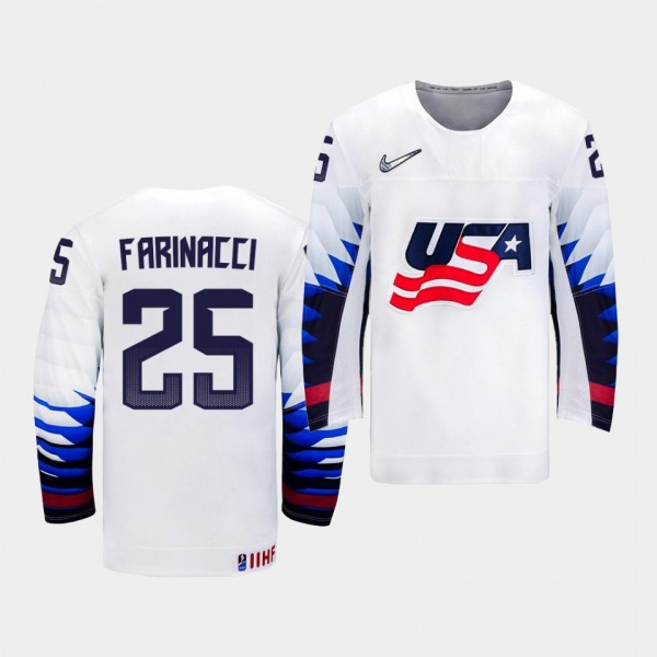 John Farinacci USA Team 2021 IIHF World Junior Championship Jersey Home White