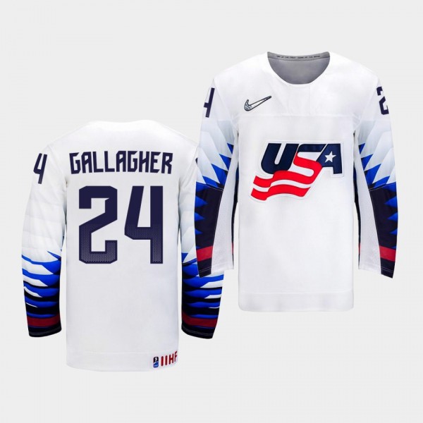 Ty Gallagher USA Team 2021 IIHF Ice Hockey U18 World Championship Jersey Home White