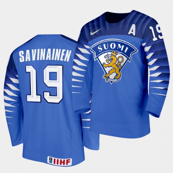 Veli-Matti Savinainen 2020 IIHF World Championship #19 Away Blue Jersey