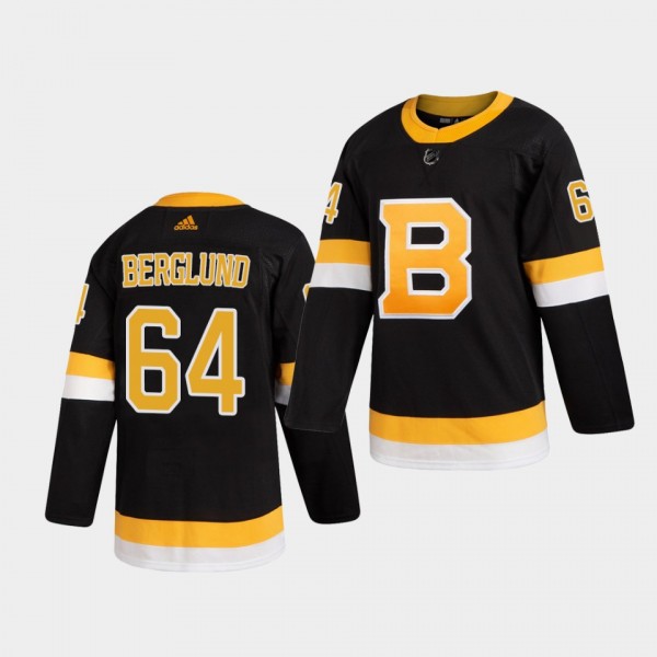 Victor Berglund #64 Bruins Alternate Black Authentic Jersey