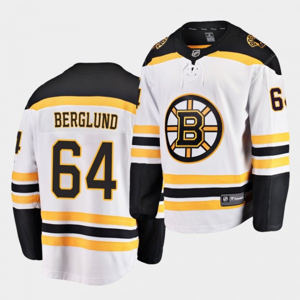 Victor Berglund #64 Bruins Away White Breakaway Pl...