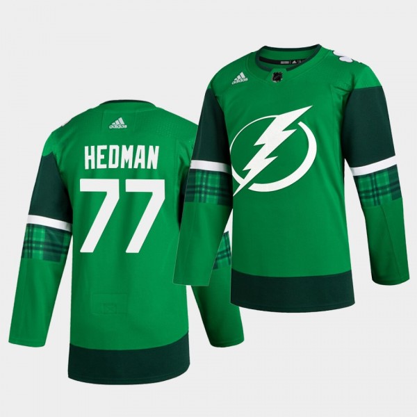 Victor Hedman Lightning 2020 St. Patrick's Day Green Authentic Player Jersey