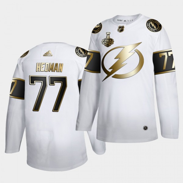 Tampa Bay Lightning Victor Hedman 2020 Stanley Cup Finals Bound Golden Limited White Men Jersey