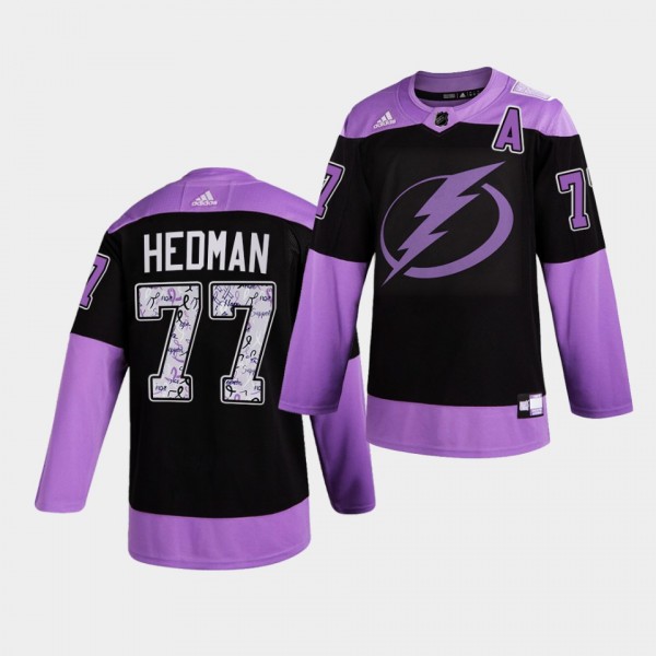 Tampa Bay Lightning Victor Hedman HockeyFightsCancer Jersey Purple Authentic