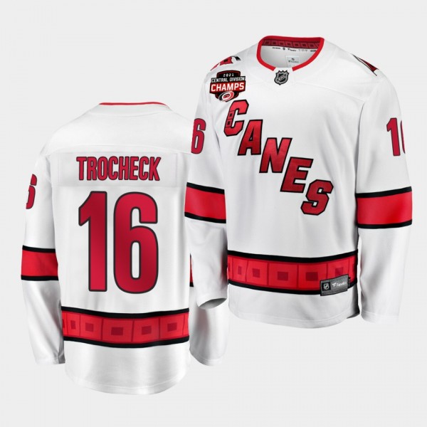 Hurricanes Vincent Trocheck 2021 Central Division Champions White Jersey