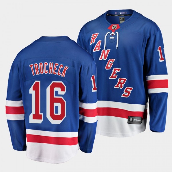 Vincent Trocheck New York Rangers 16 Home Royal Breakaway Player Jersey Men's