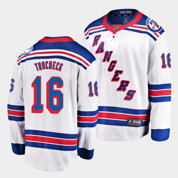 Vincent Trocheck New York Rangers 16 Away White Breakaway Player Jersey Men's