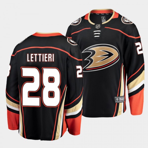 Vinni Lettieri Anaheim Ducks 2021-22 Home Black Pl...