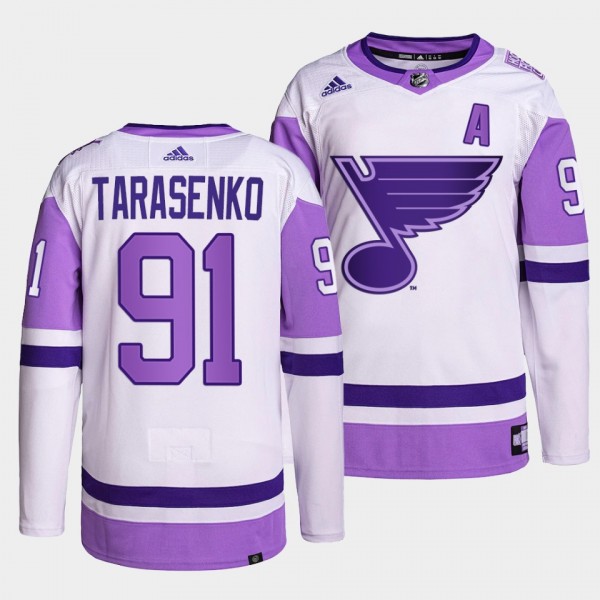 St. Louis Blues Vladimir Tarasenko HockeyFightsCancer Jersey #91 White Primegreen Authentic