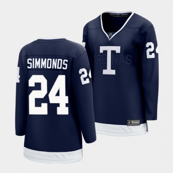 Toronto Maple Leafs 2022 Heritage Classic Wayne Simmonds #24 Women Navy Jersey