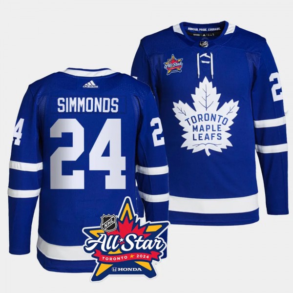 2024 NHL All-Star Logo Toronto Maple Leafs Wayne Simmonds #24 Royal Authentic Home Jersey
